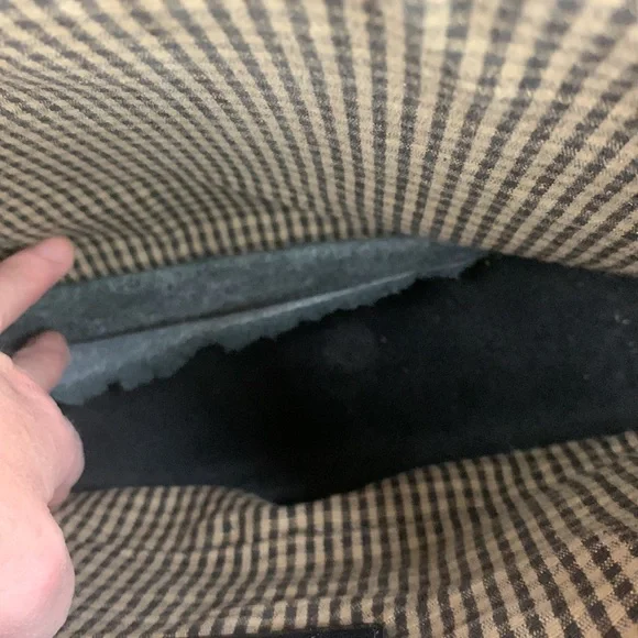 Vintage Brighton Leather braided Double strap shoulder bag black Brown Silver - Picture 11 of 17